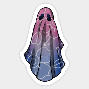 Bisexual Pride Flowery Ghost Sticker